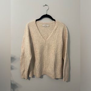 Beige V Neck Sweater